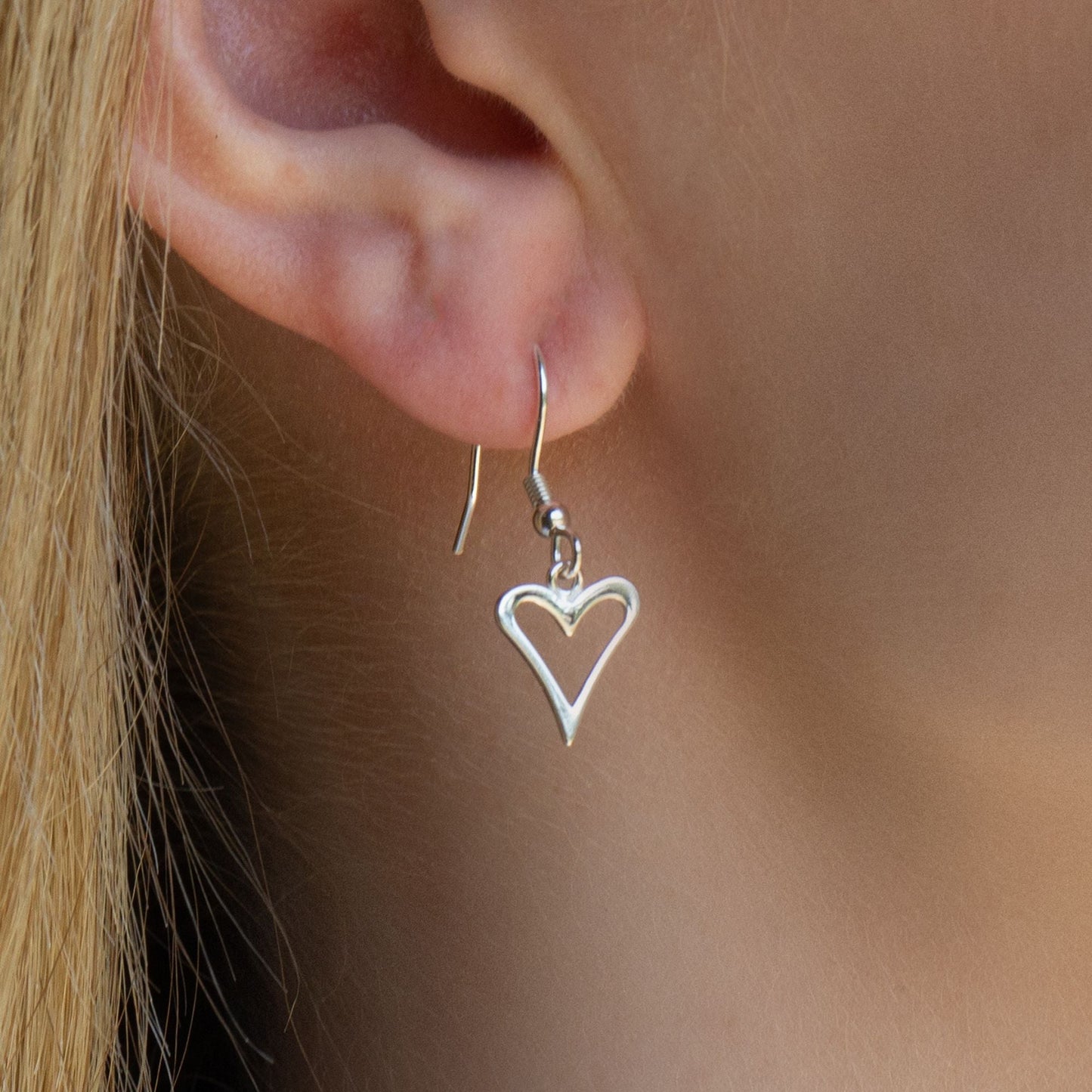 Sterling Silver Open Heart Earrings - MYLEE London