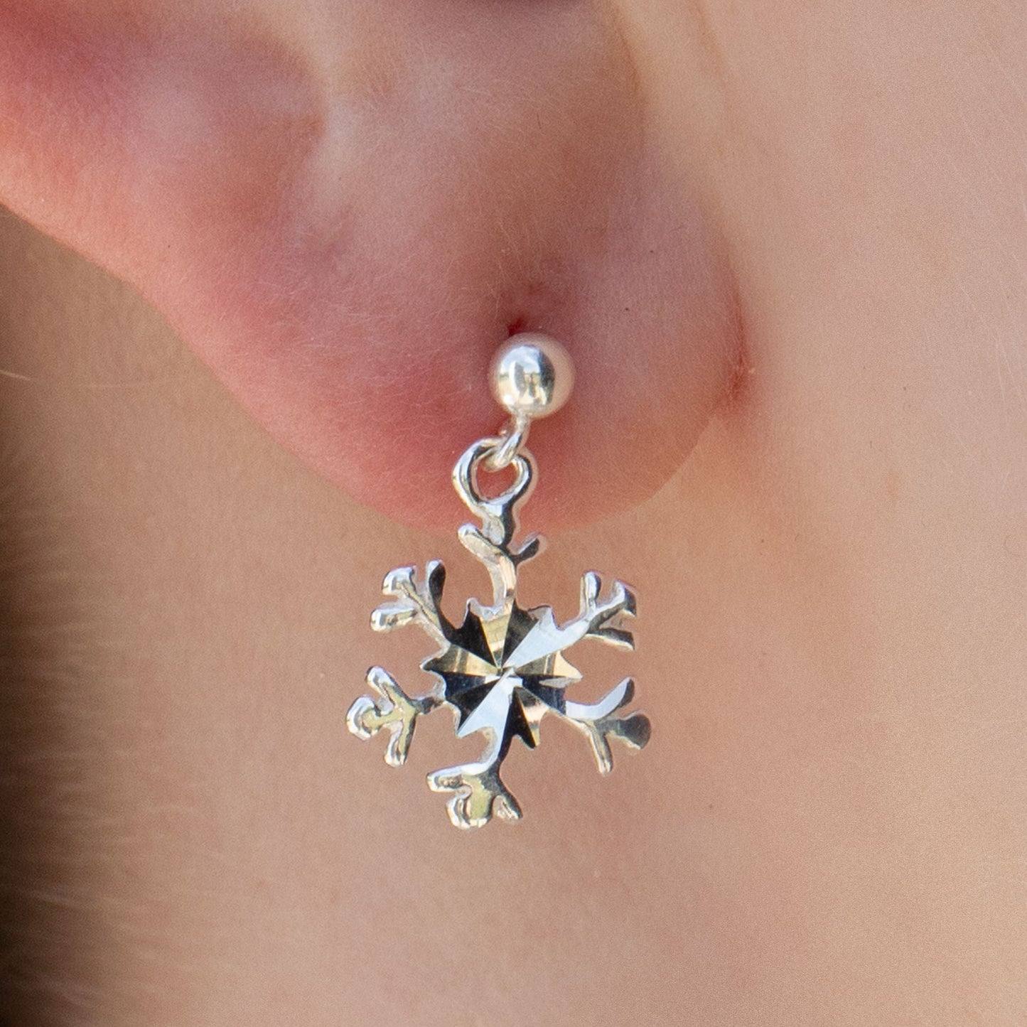 Sterling Silver Snowflake Earrings - MYLEE London