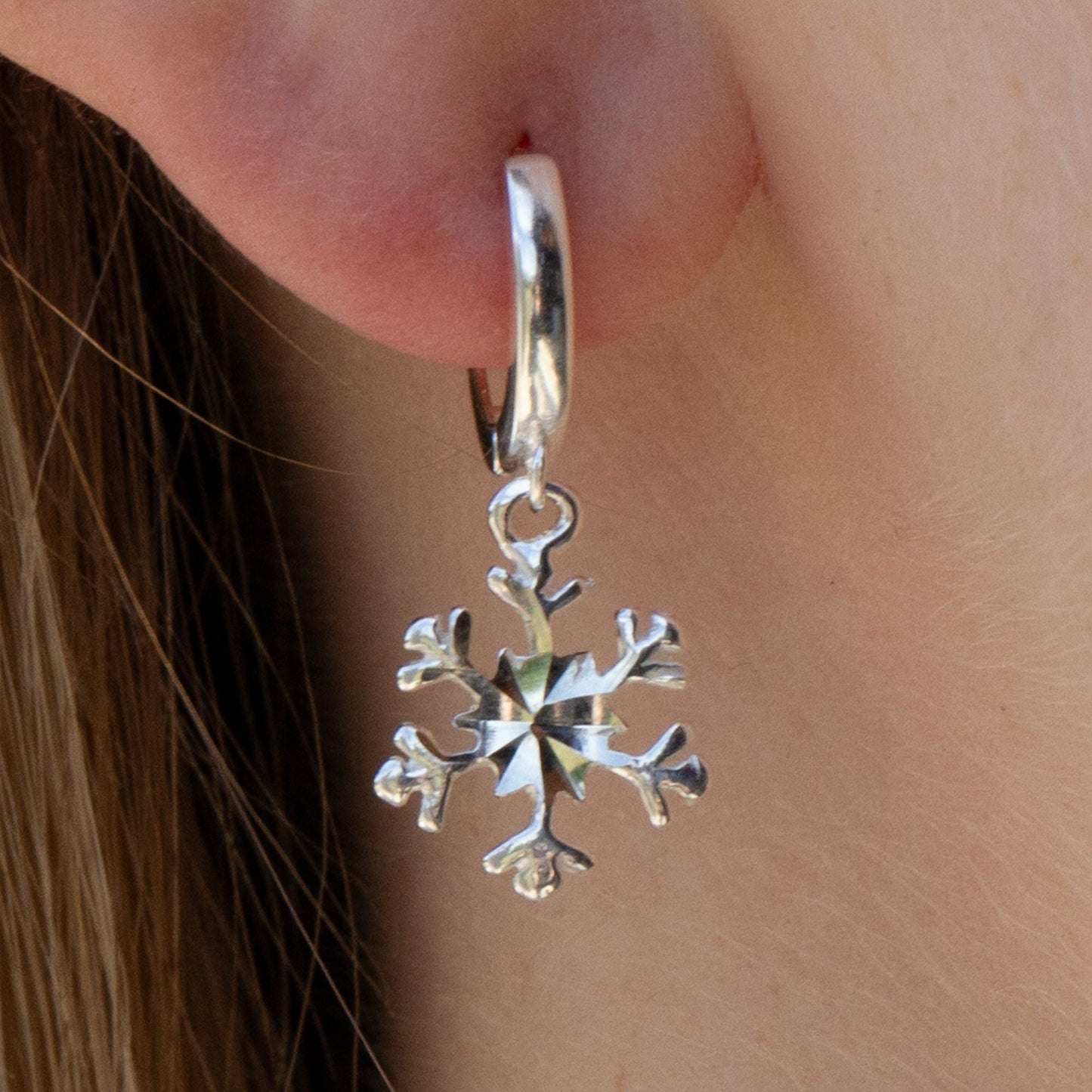 Sterling Silver Snowflake Earrings - MYLEE London