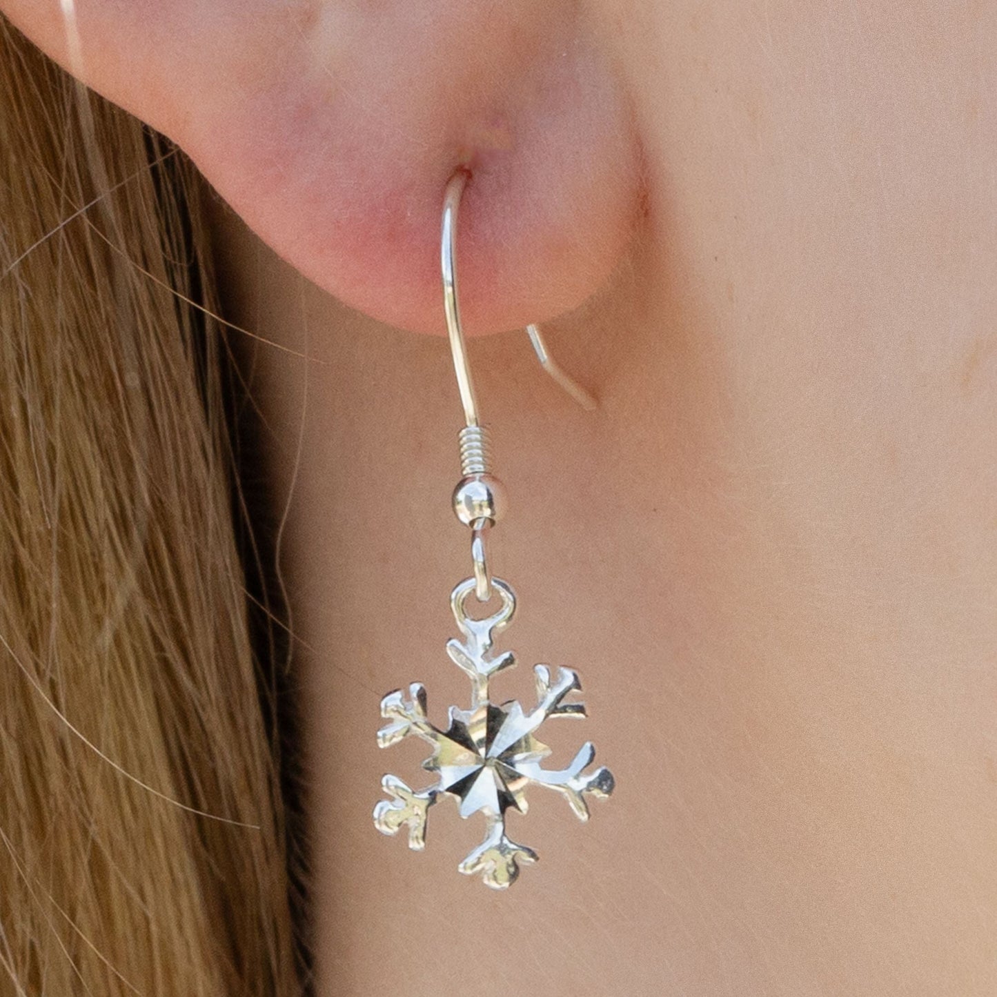 Sterling Silver Snowflake Earrings - MYLEE London