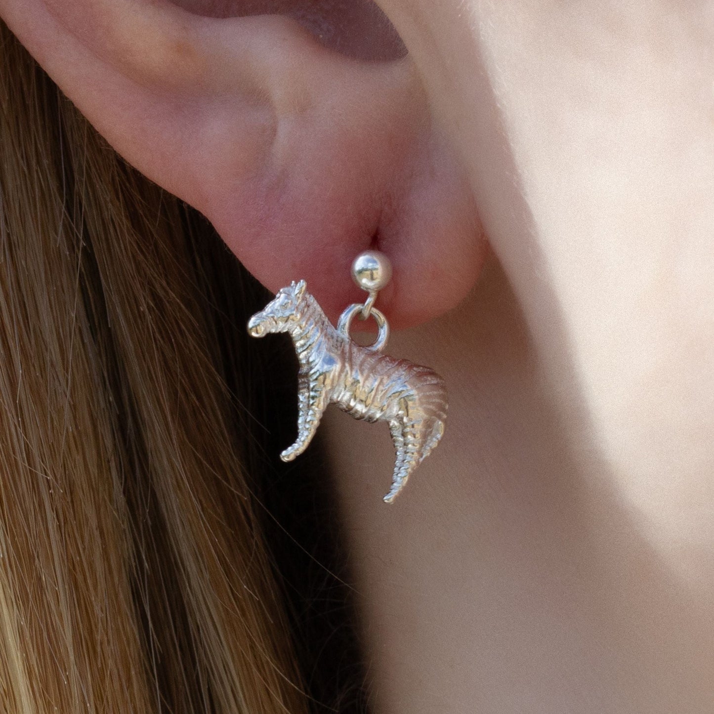 Sterling Silver Zebra Earrings - MYLEE London