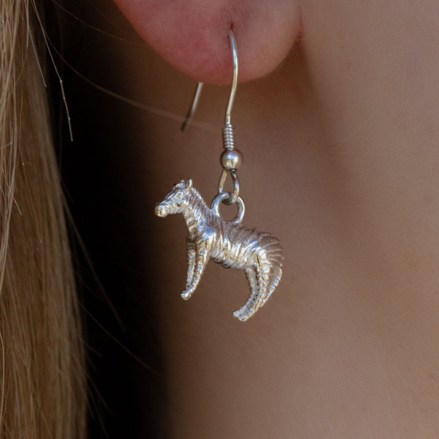 Sterling Silver Zebra Earrings - MYLEE London