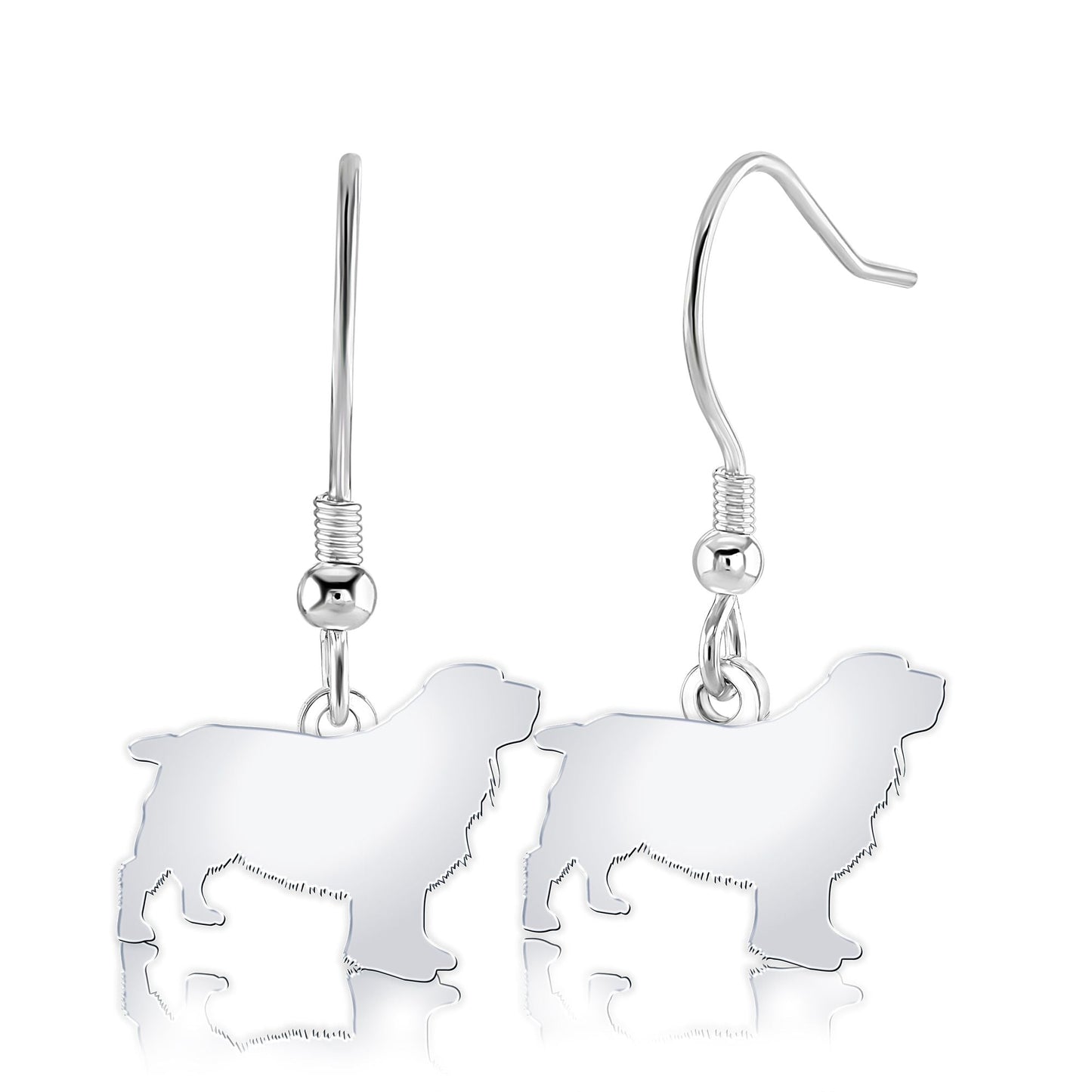Sussex Spaniel Silhouette Silver Earrings - MYLEE London