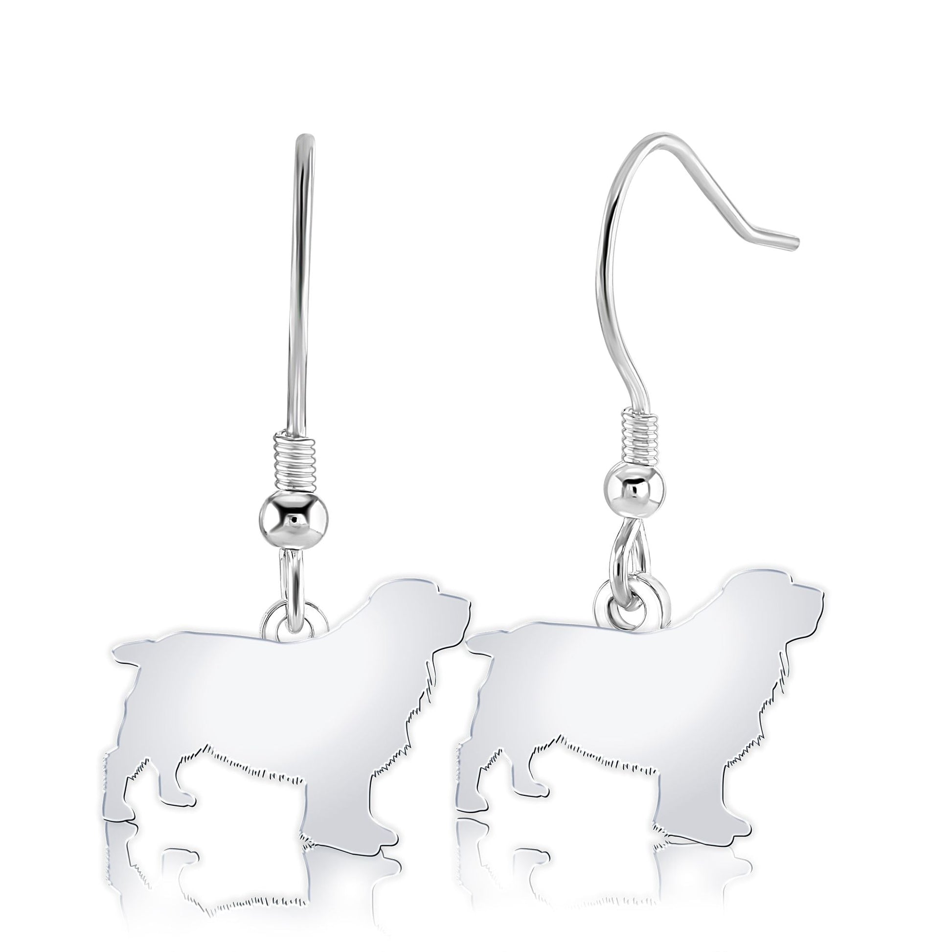 Sussex Spaniel Silhouette Silver Earrings - MYLEE London