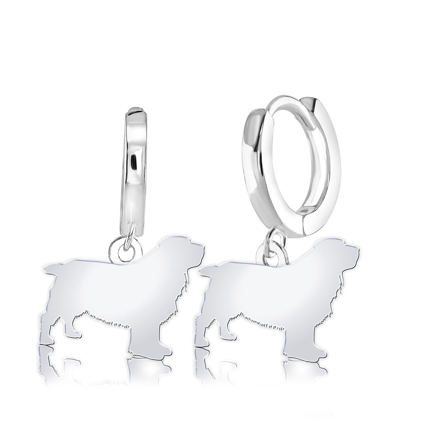 Sussex Spaniel Silhouette Silver Earrings - MYLEE London