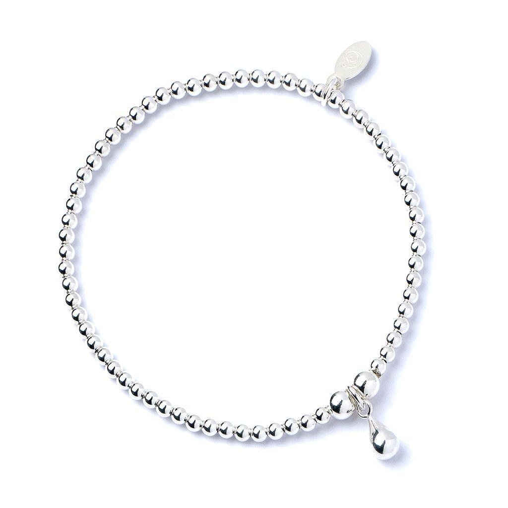 Teardrop on Silver Ball Bead Bracelet - MYLEE London