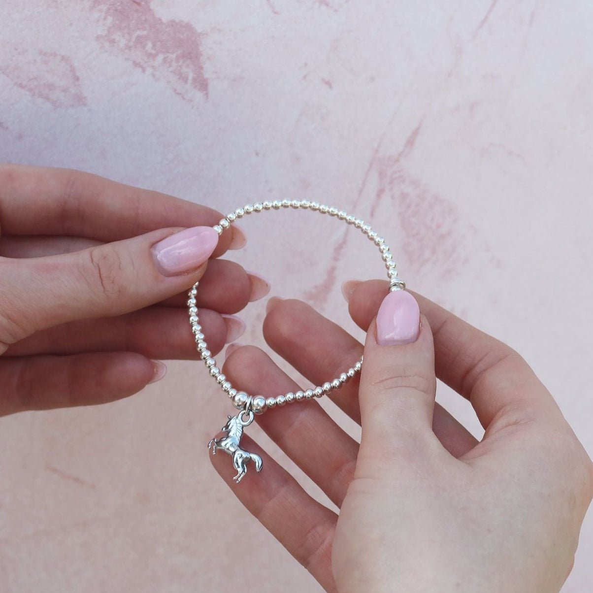 Unicorn on Silver Ball Bead Bracelet - MYLEE London