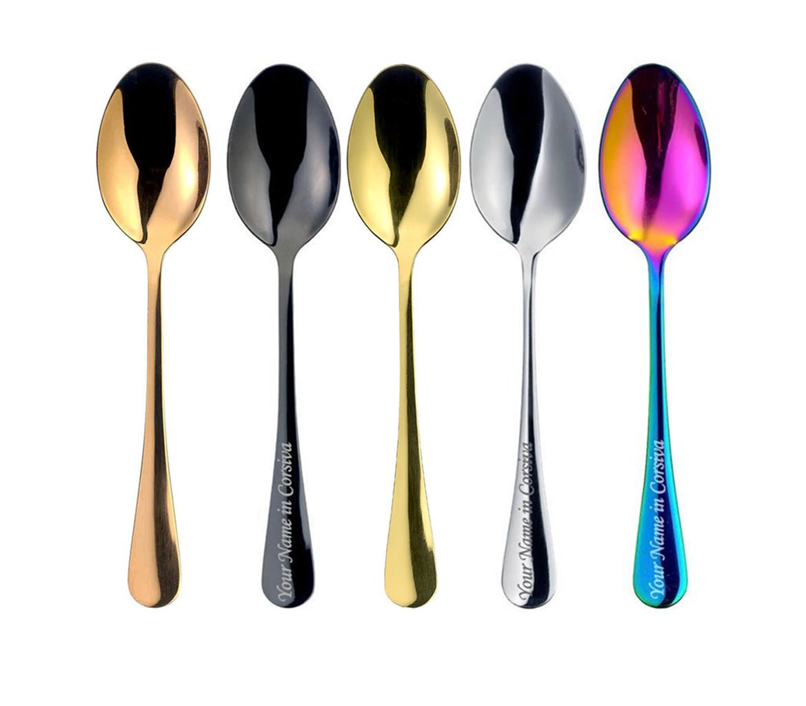 Valentine's Day Personalised Stainless Steel Dessert Spoon - MYLEE London