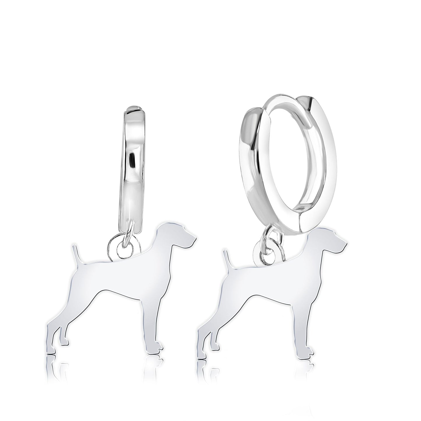 Weimaraner Silhouette Silver Earrings - MYLEE London