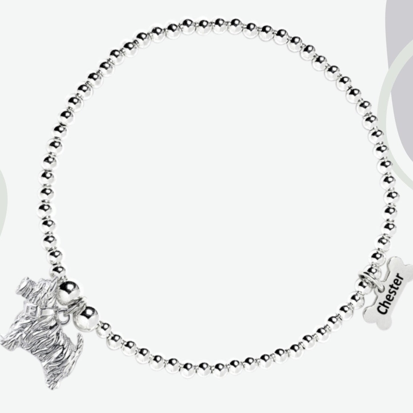 Westie Silver Ball Bead Bracelet - Personalised - MYLEE London