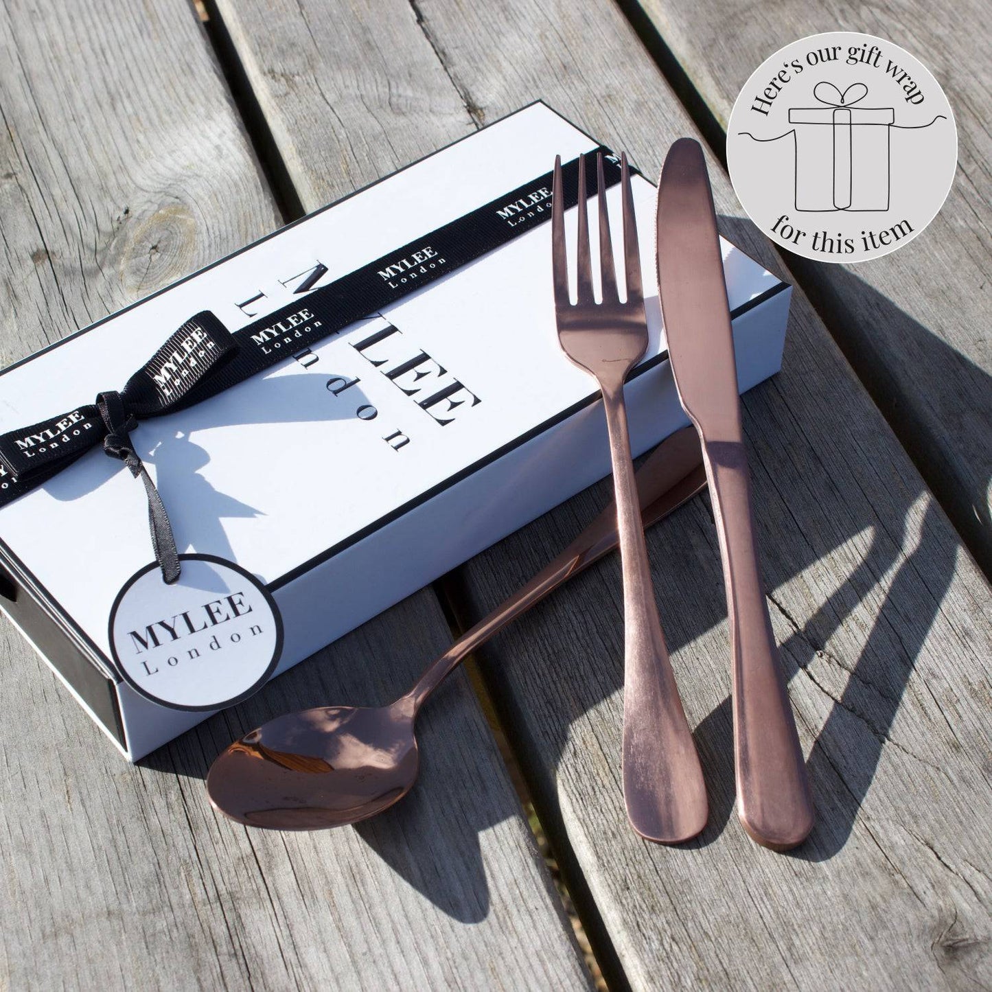 Rose Gold 3-Piece Metal Cutlery Set