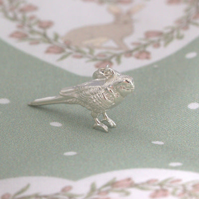 Budgie sterling silver charm