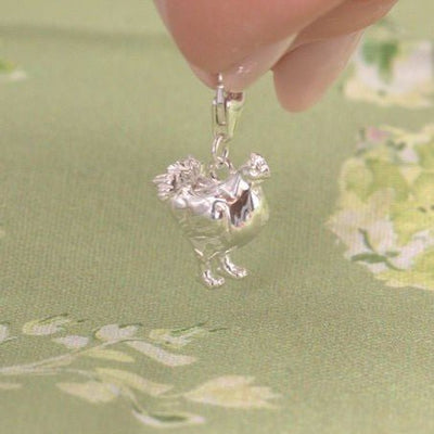 Chicken sterling silver charm