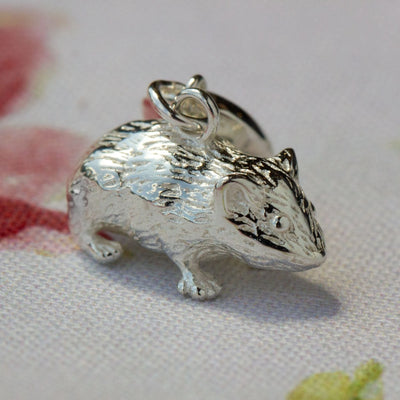 Hamster sterling silver charm