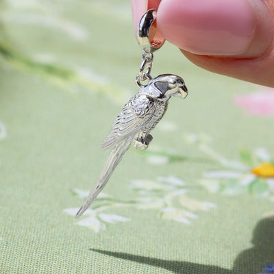 Parrot sterling silver charm