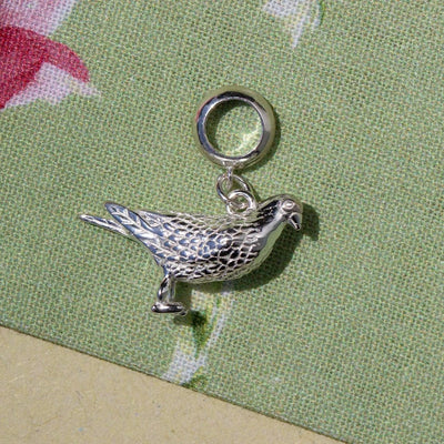 Pigeon sterling silver charm