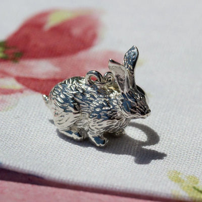 Rabbit sterling silver charm