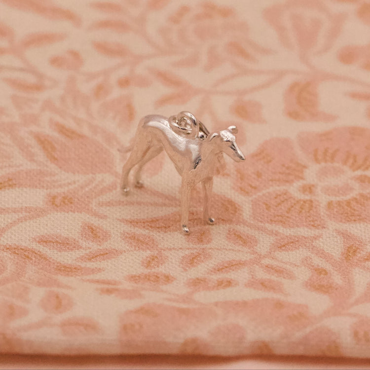 Whippet sterling silver charm