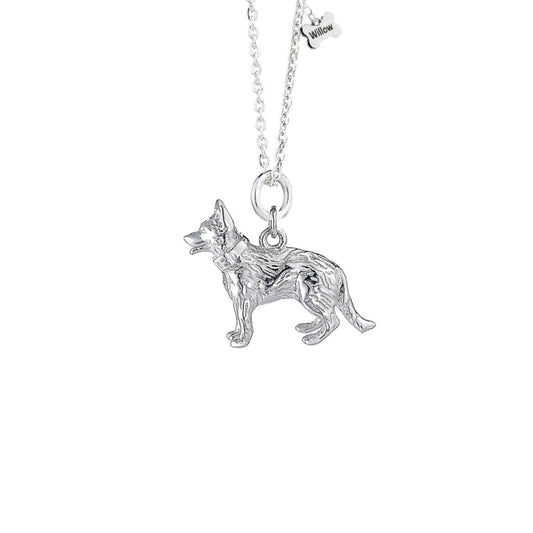 German Shepherd Silver Necklace - Personalised