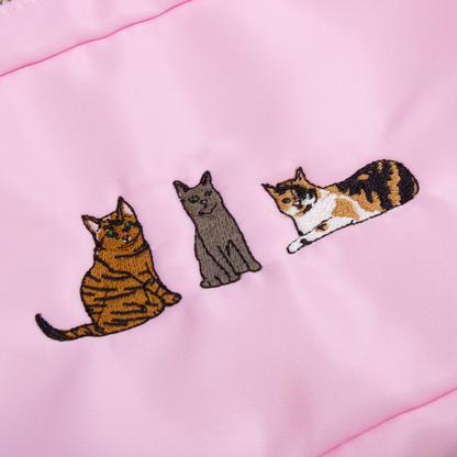 Cat Embroidered Make-Up Cosmetics Bag