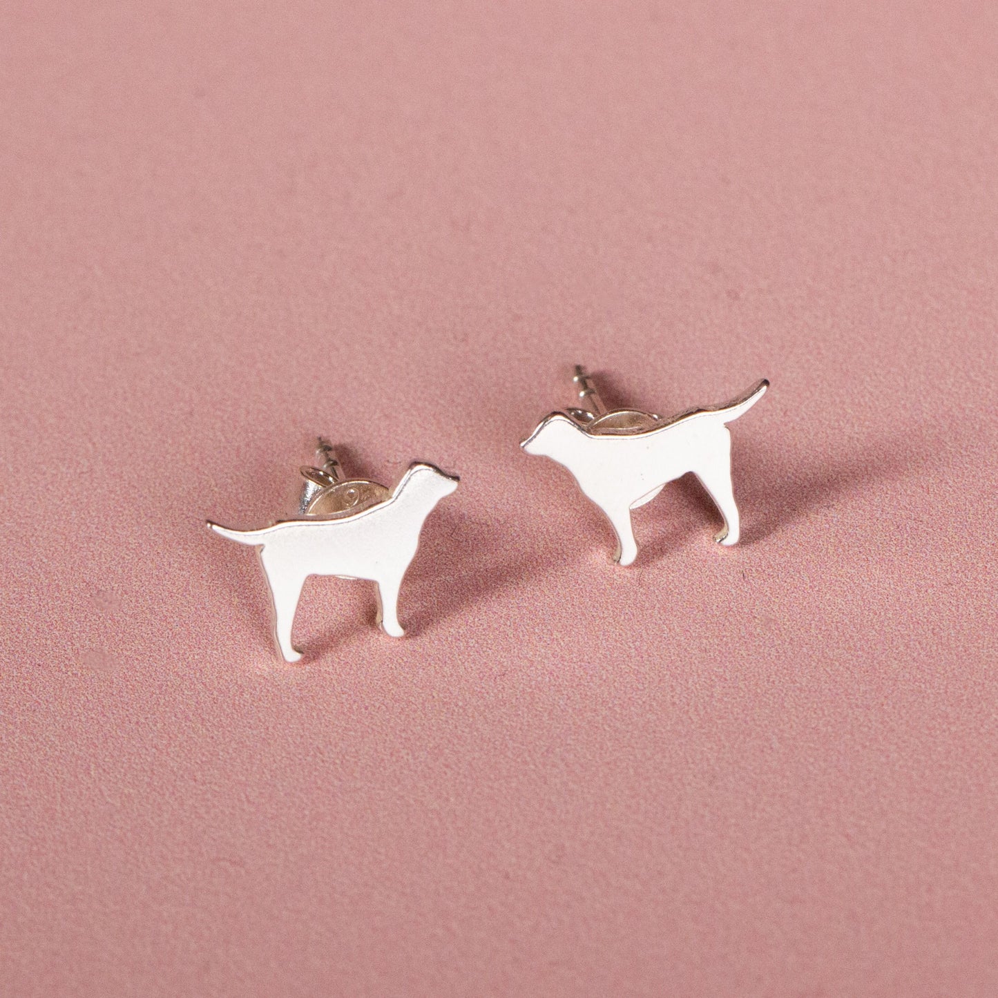 Labrador Silver Stud Earrings