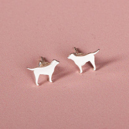 Labrador Silver Stud Earrings