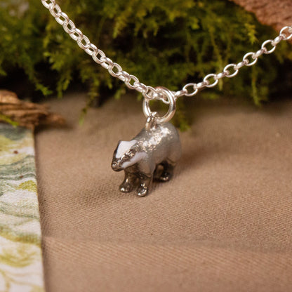 Badger Necklace - Enamelled Sterling Silver