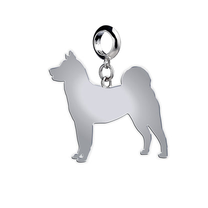 Akita Silhouette Silver Charm