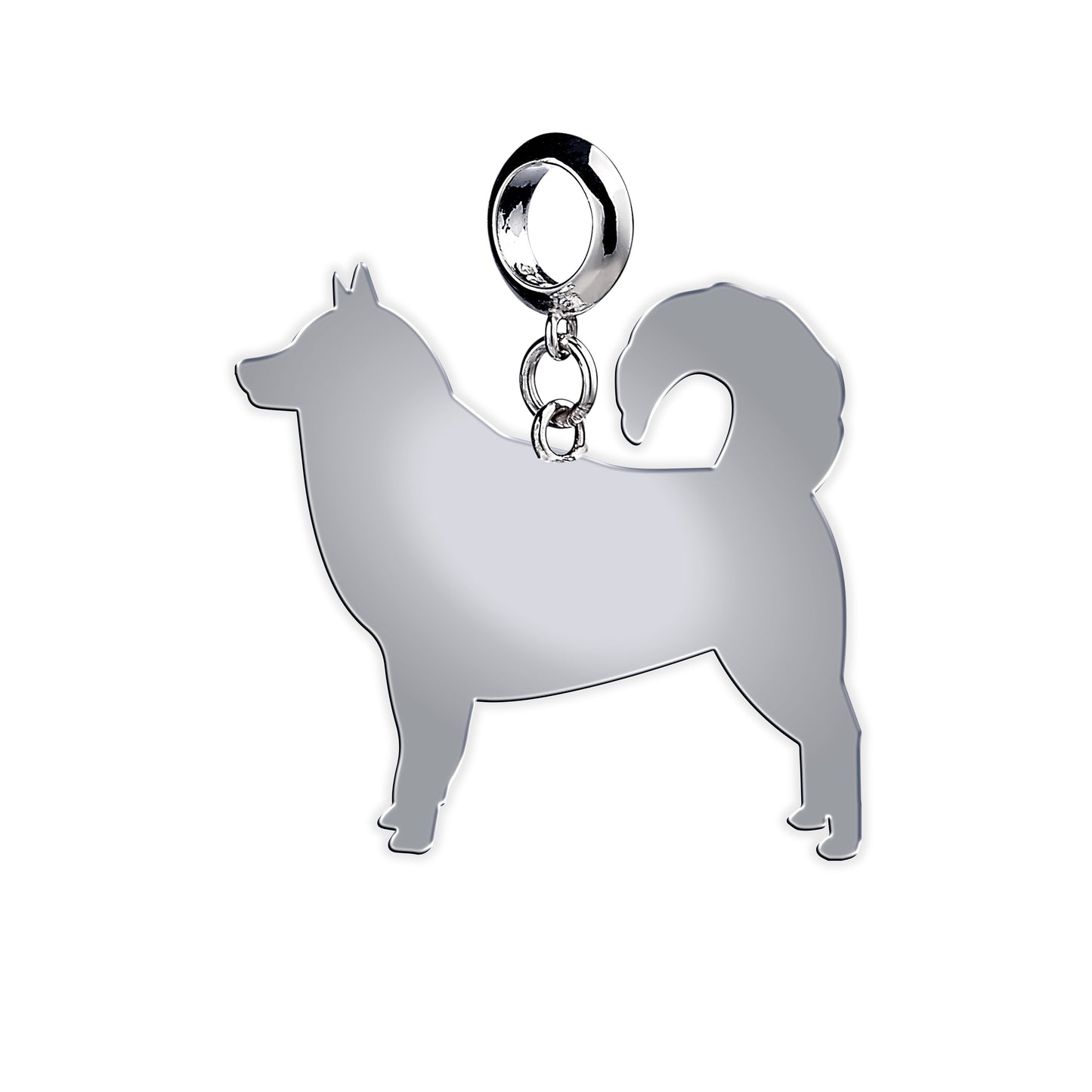 Alaskan Malamute Silhouette Silver Charm