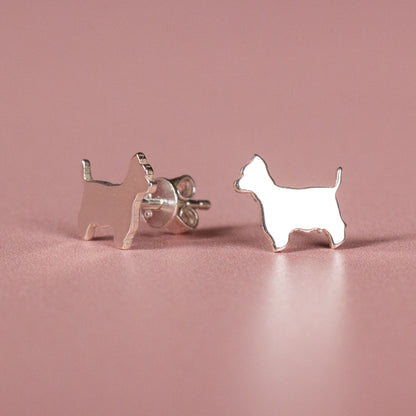 Westie Silver Stud Earrings