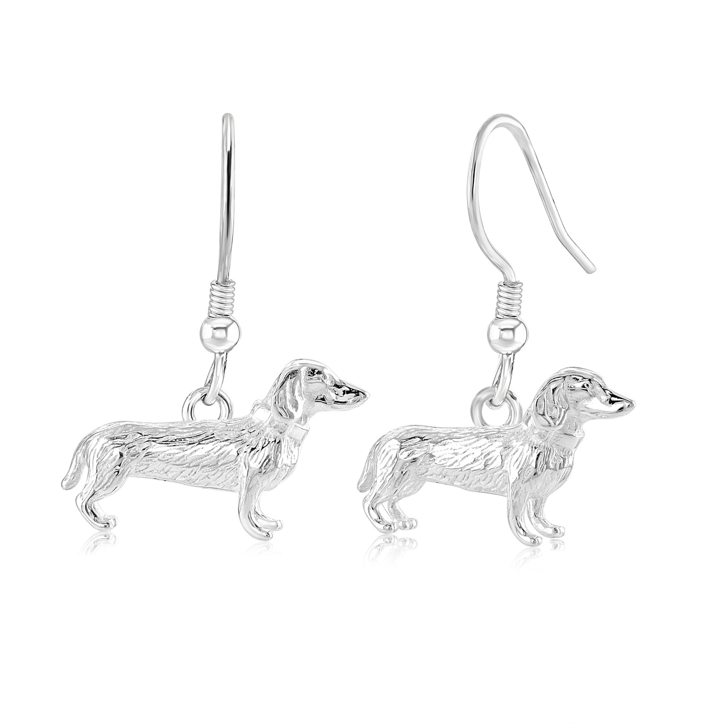 Dachshund Silver Earrings