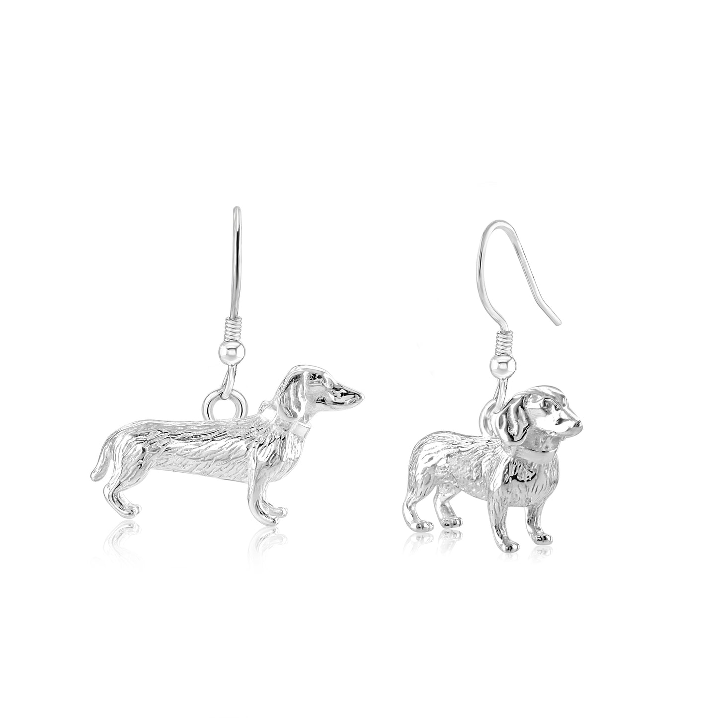 Dachshund Silver Earrings