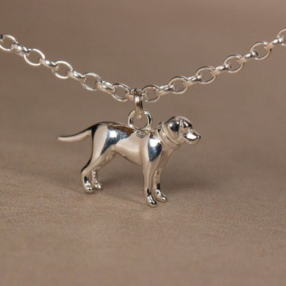 Pulsera de cadena delicada de labrador - Personalizada - Plata de ley