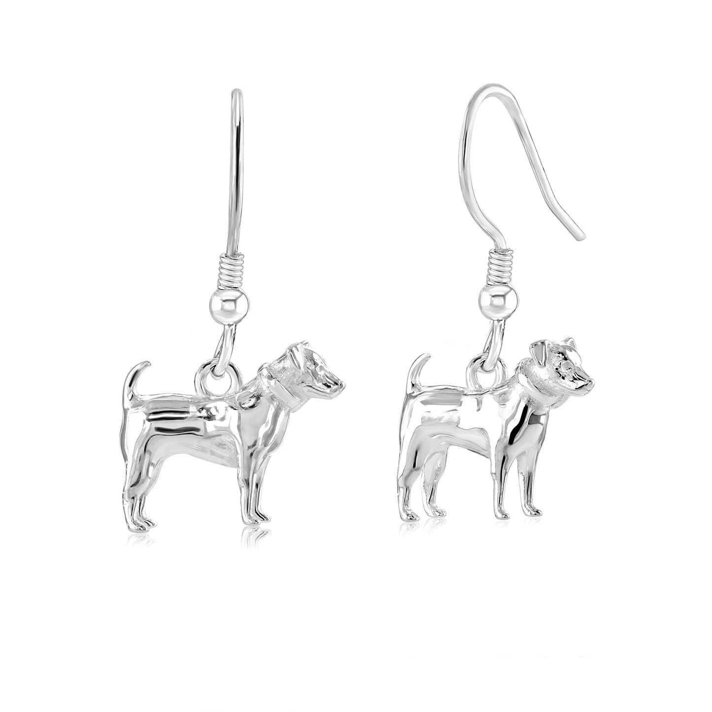 Jack Russell Silver Earrings