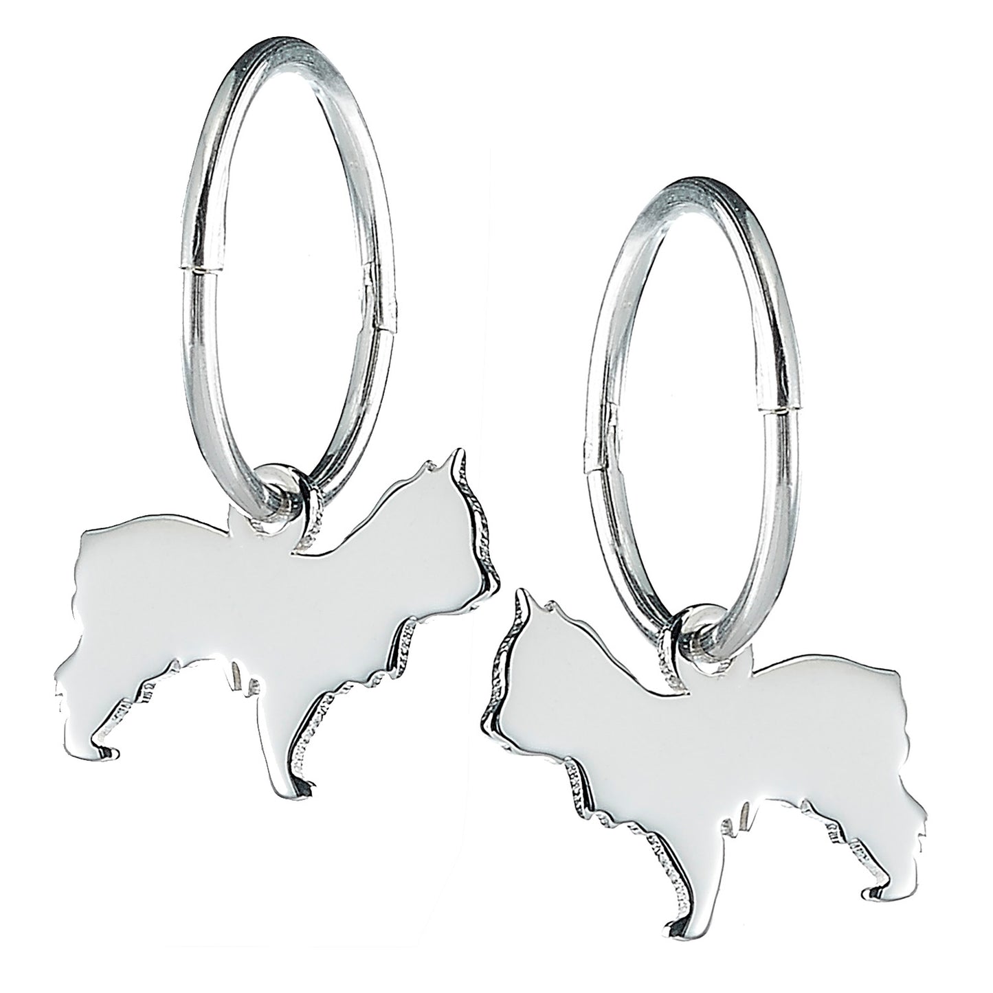 Yorkshire Terrier Silhouette Silver Earrings