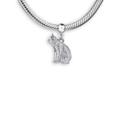 Long-Haired Cat Silver Charm