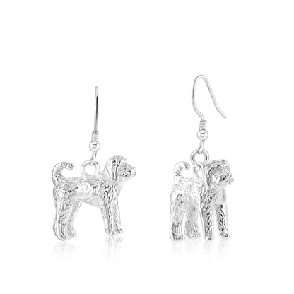 Labradoodle Silver Earrings