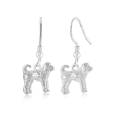 Labradoodle Silver Earrings