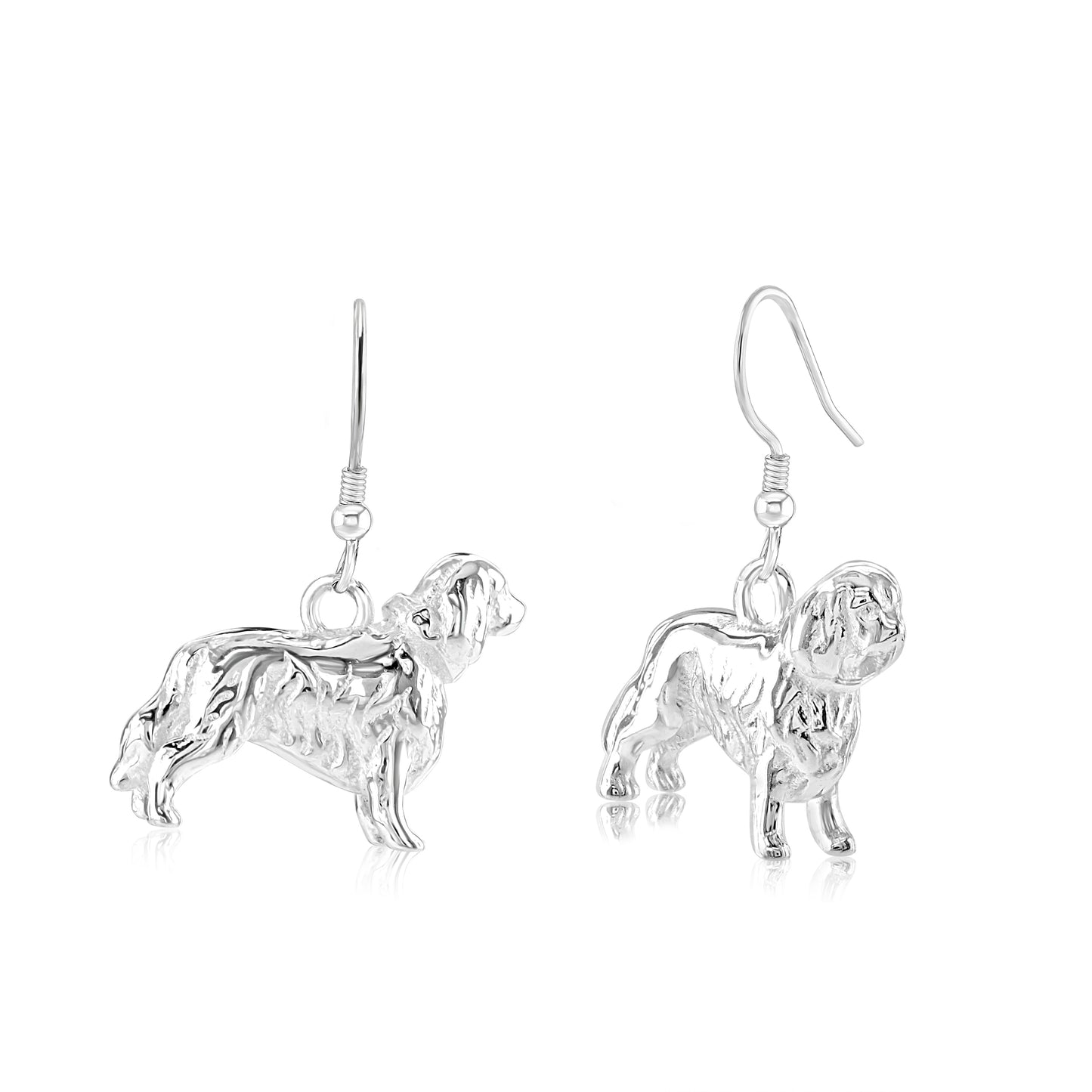 King Charles Spaniel Silver Earrings