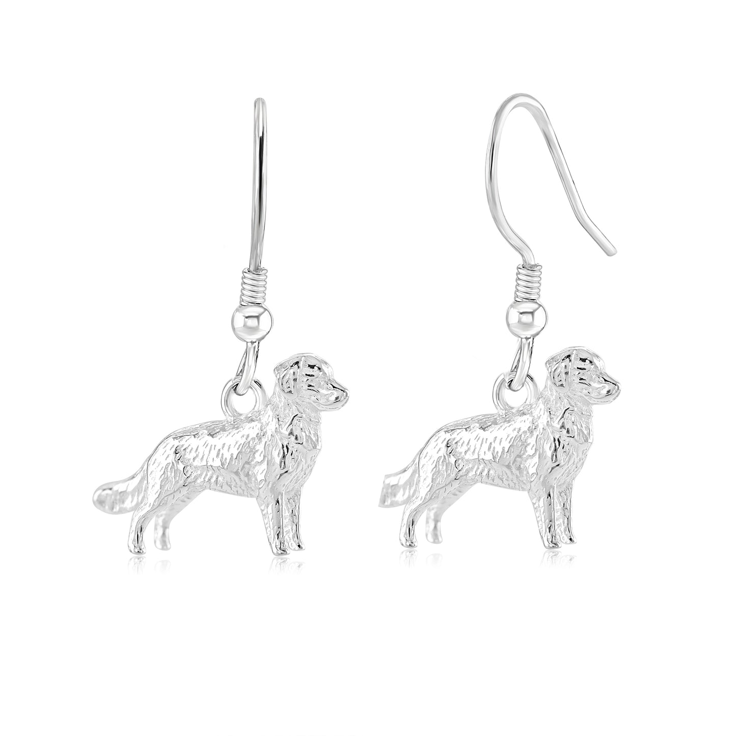 Golden Retriever Silver Earrings