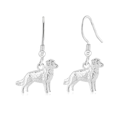 Golden Retriever Silver Earrings