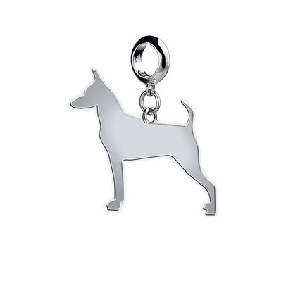 Miniature Pinscher Silhouette Silver Charm