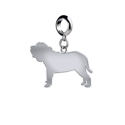 Neapolitan Mastiff Silhouette Silver Charm