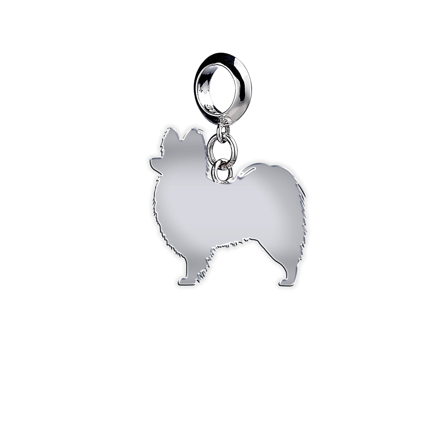 Papillon Silhouette Silver Charm