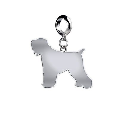 Russian Black Terrier Silhouette Silver Charm