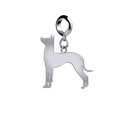 Mexican Hairless Dog Silhouette Silver Charm