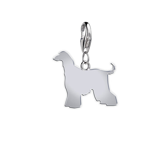 Afghan Hound Silhouette Silver Charm - MYLEE London