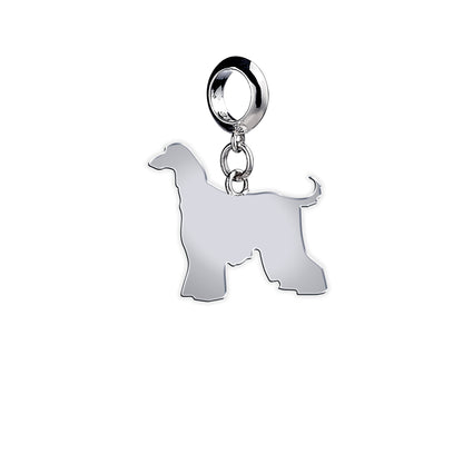 Afghan Hound Silhouette Silver Charm - MYLEE London