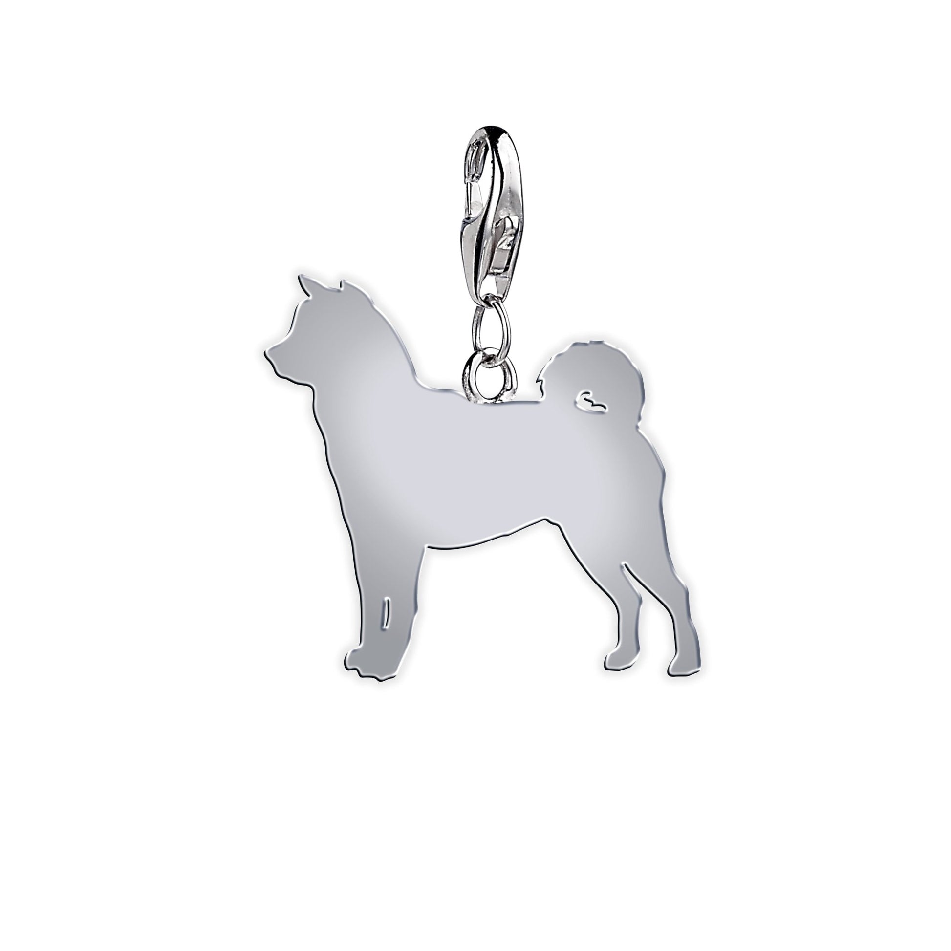 Akita Inu Silhouette Silver Charm - MYLEE London