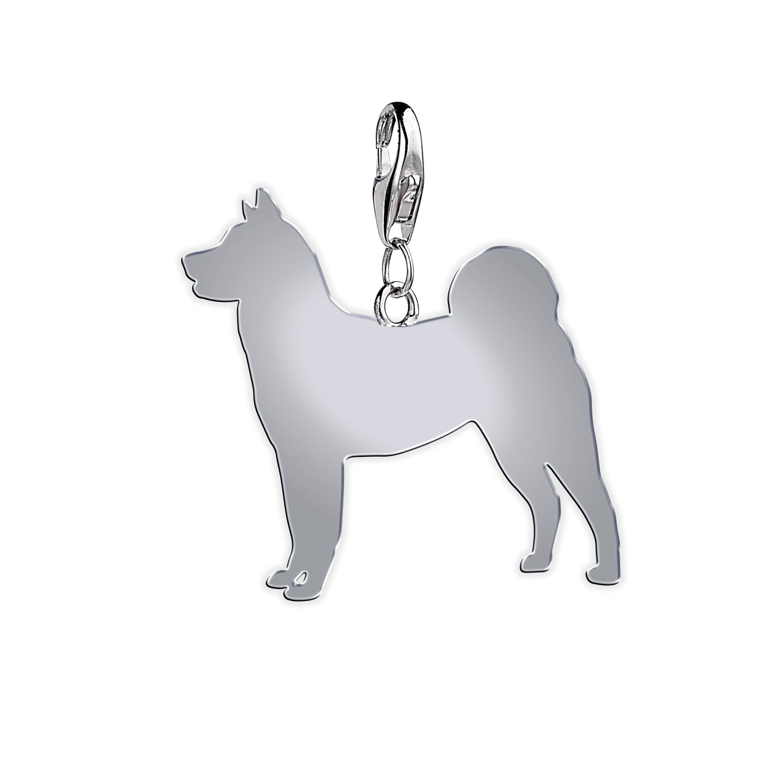 Akita Silhouette Silver Charm - MYLEE London